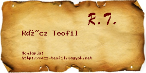 Rácz Teofil névjegykártya